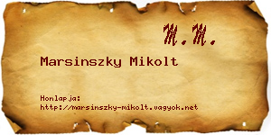 Marsinszky Mikolt névjegykártya